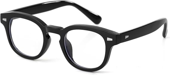 Johnny Depp Round Glasses for Women Men Vintage Circle Thick Frame Eyeglasses Non Prescription Glasses Clear lens Eyewear