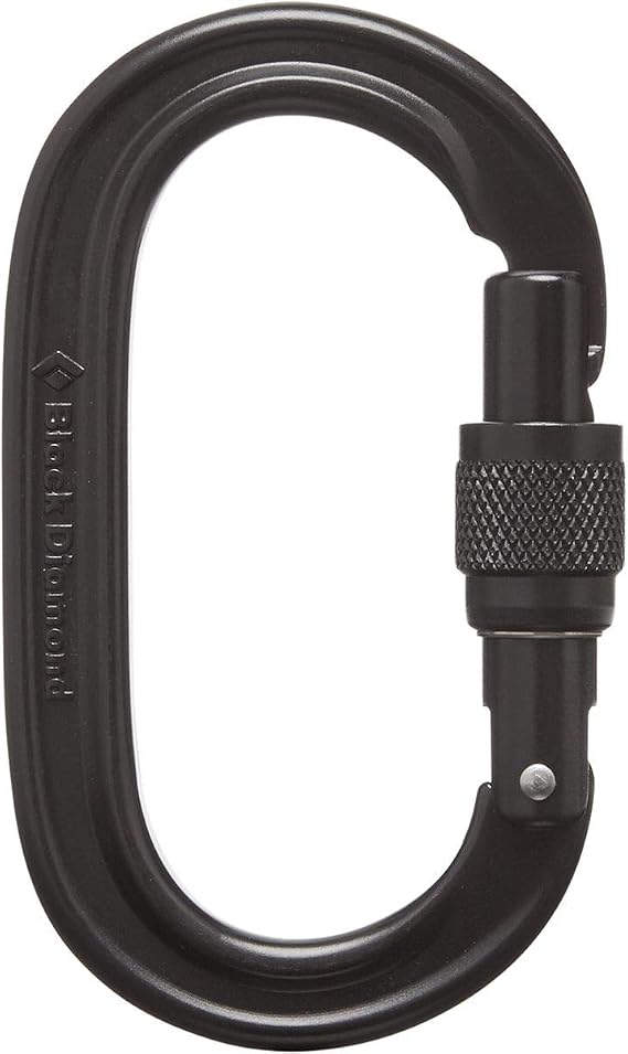 Black Diamond Oval Keylock Screwgate Biner, Black, One Size