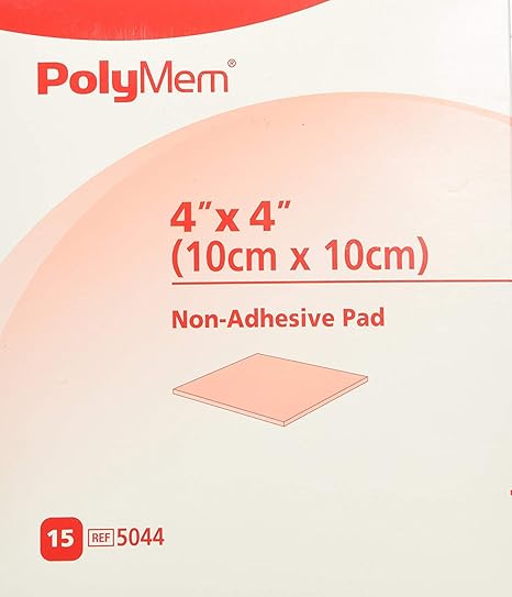 PolyMem Cloth Wound Dressings, Non-Adhesive, 4" x 4", Box of 15