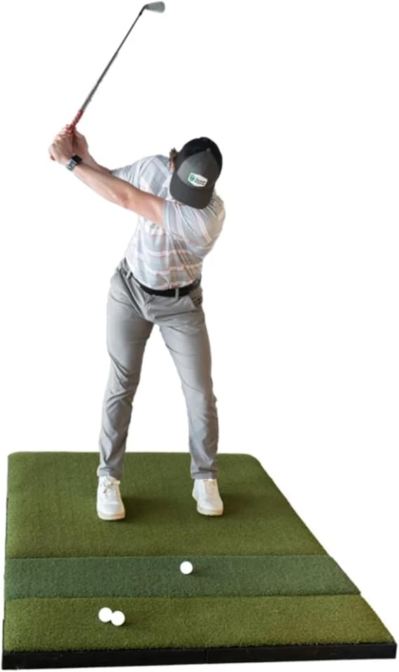 SIGPRO Super Softy Golf Mat 2 3/8 in Thick with Extra-Long 48" Replaceable Hitting Strip, Rubber Tile Base Commercial Stability, Indoor Driving Range & Simulator Practice Mats (Left & Right Handed)