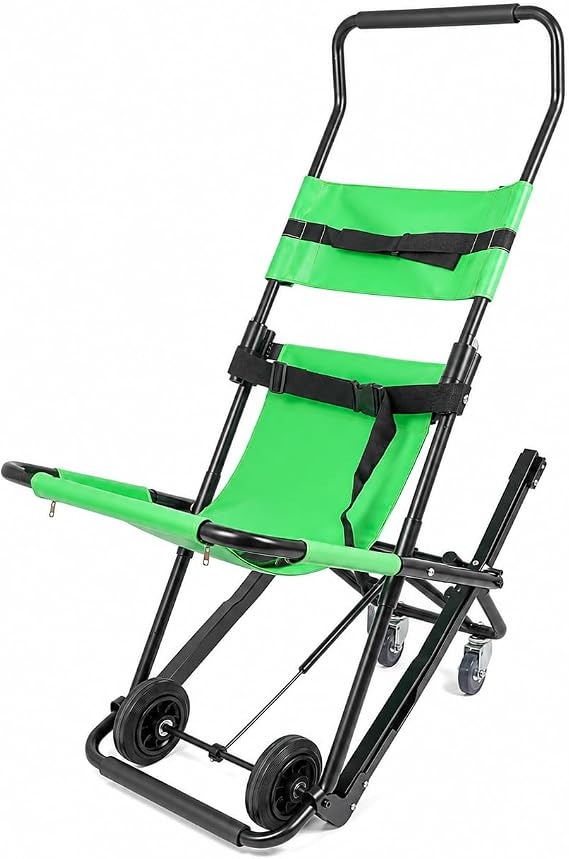 350lbs Folding Evacuation Stair Chair 4 Wheels & Belts