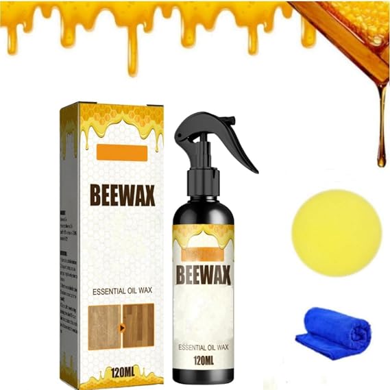 Natural Beeswax Care Spray & Restorer, 120ML Bees Wax Spray Furniture Polish And Cleaner, 2025 Natural Micromolecularized BeeswaxSpray For Wood Floors And Furniture (1)