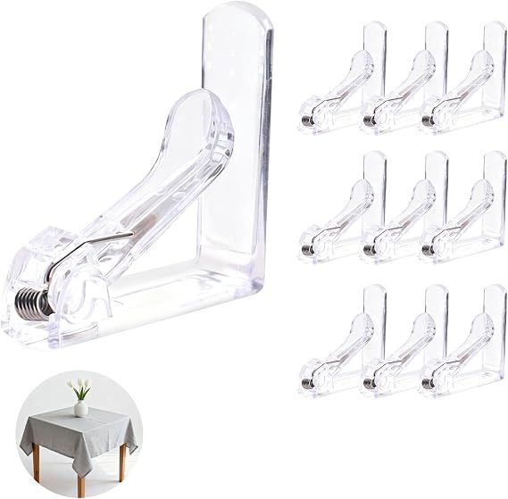 Transparent Tablecloth Clips [Pack of 10] Sturdy Tablecloth Clips for Thick Tables up to 45 mm Thick Weatherproof Non-Slip and Ideal for Garden
