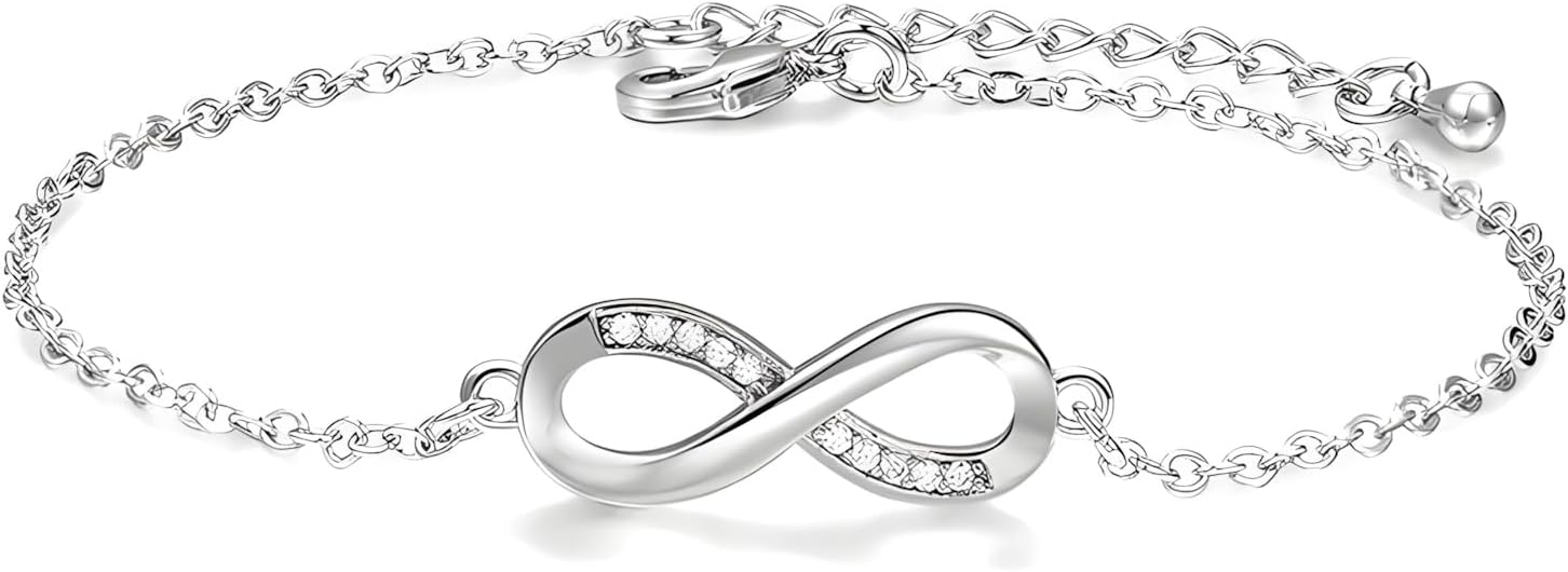 Infinity Bracelet for Women Silver Link Infinity Bracelet