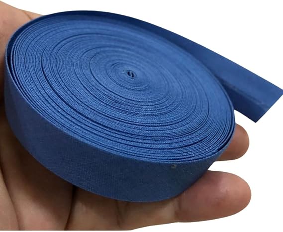 Bias Tape Single Fold 1/2 Inch X 10 Yard Polyester for Sewing Craft Binding Tape Hemming Sewing Seaming Piping Quilting Clothing Accessories Wrapping Crafts Cord Trim (Blue)