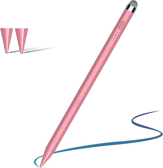 Stylus Pen for Android 15/14 Tablet,Dual-Tip Pencil for Samsung A11+ A9+/for Lenovo M11 M10 M9 tab pad pen (Pink)