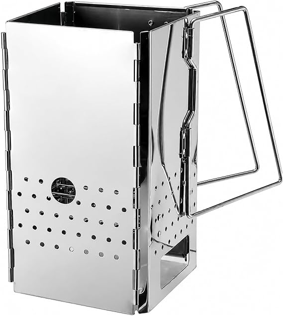 Foldable Charcoal Chimney Starter for BBQ Grill Outdoor Cooking