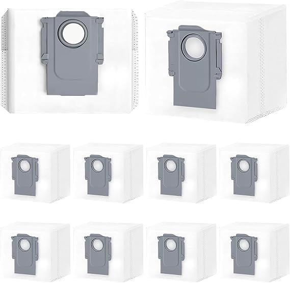 10 adet toz torbası için Roborock Q5 Max+/Q5 Pro /Q5 Pro+ /Q7 Max/Q7 Max+/Q8 Max /Q8 Max+/S7 Max Ultra/S7 MaxV Ultra/S7 Pro Ultra /S8+ / S8 Pro Ultra, 3L Büyük Kapasiteli