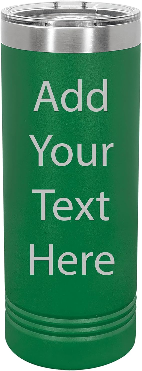 Customized Polar Camel 22 oz. Skinny Tumbler with Slider Lid Personalized With Your Text (Green)