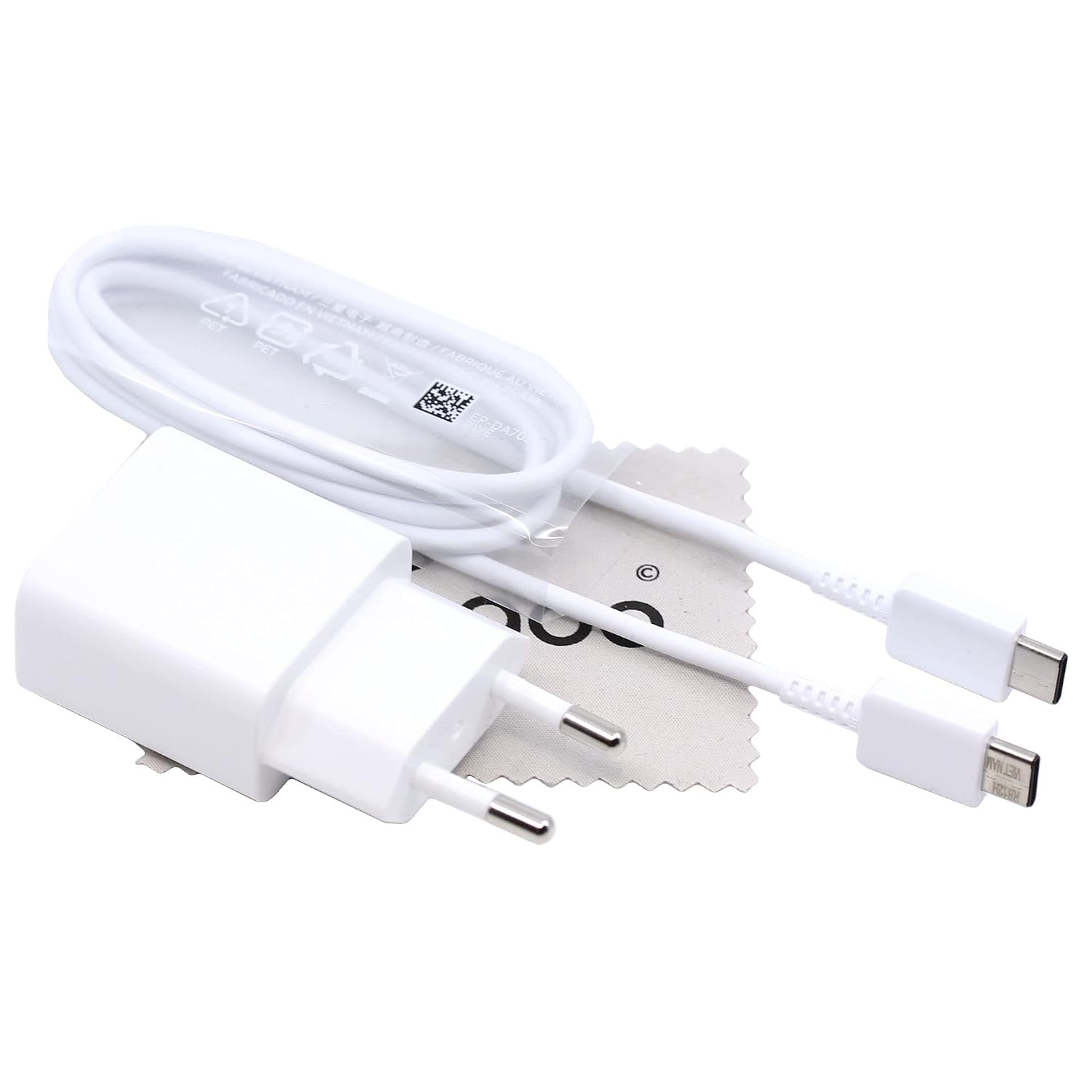 Ladegerät für Original EP-T1510 BLITZ Schnell Samsung USB Typ-C Kabel Ladekabel für Samsung Galaxy TabS3 9.7/Wifi (SM-T820N/T825N) mit mungoo Displayputztuch