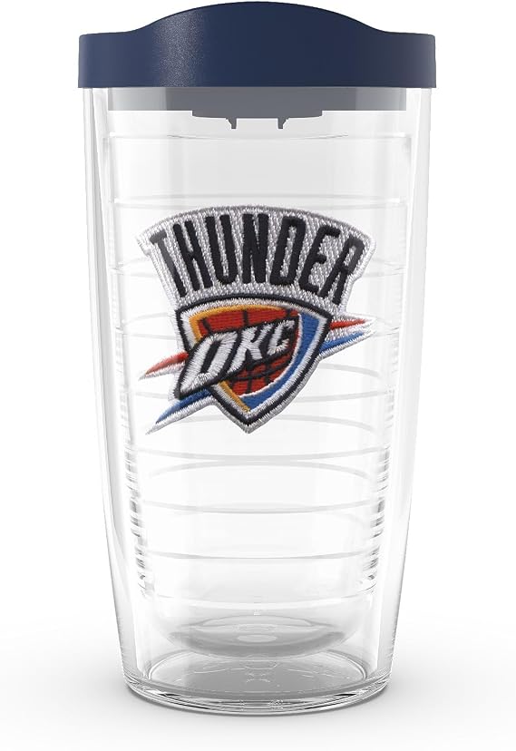 Tervis Made in USA Double Walled NBA Oklahoma City Thunder Insulated Tumbler Cup Keeps Drinks Cold & Hot, 16oz, Primary Logo