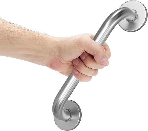 AmazerBath Grab Bars for Shower 9" L x 1" D, Small Size Handicap Shower Grab Bars for Senior Anti Slip, Shower Safety Bars for Wall Stainless Steel, Holds up to 500LBs, Brushed Nickel