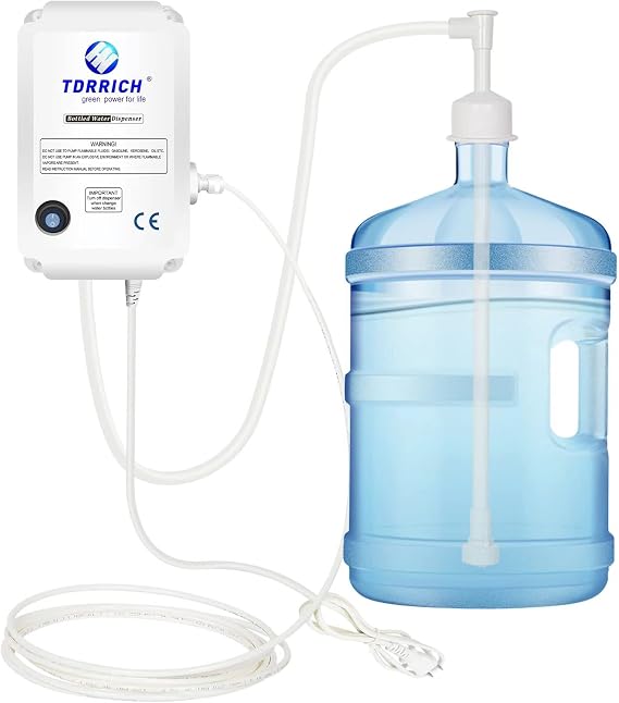 TDRRICH Bottled Water Dispenser Pump System Single-Tube for Refrigerator, Drinking Water Dispensing Electric Pump for 5 Gallon Flow Rate 2L Power 36W Suitable for Coffee, Ice Machines