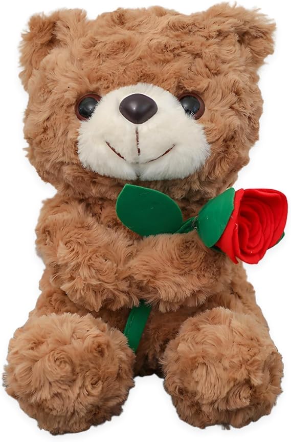 Teddy Bears Rose Bear, 20cm Bear for Girlfriend Plush Toy Cuddly Bears