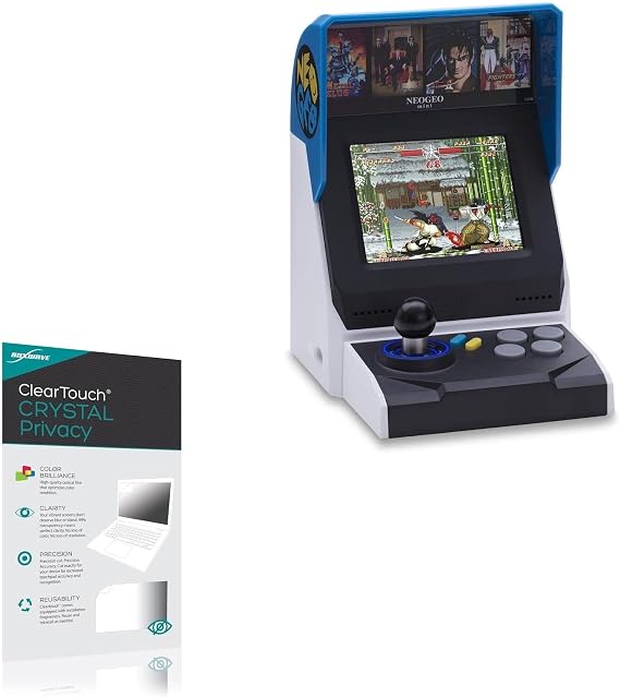 BoxWave Screen Protector Compatible with Neo-Geo Mini Arcade International Version - ClearTouch Crystal Privacy (2-Pack), Privacy Screen Protector Flexible Film Clear