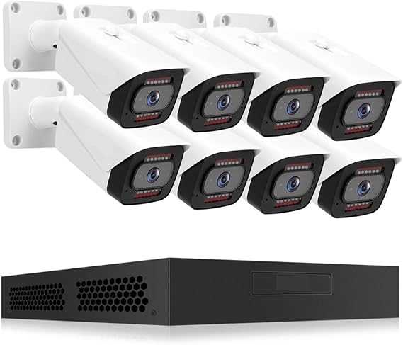 4K 8MP POE Security Camera System 8CH P2P AI Video Surveillance Kit Two Way Audio Outdoor Home IP CCTV Nvr Set(None,8CH NVR With 8 Cam)