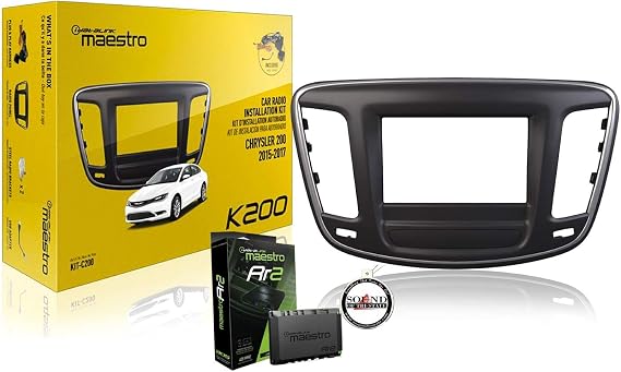 ADS Maestro KIT-C200 Dash Kit and T Harness for Select 2015-17 Chrysler 200 + ADS-MRR2 Interface Module with Sound of Tri-State Car Freshener Bundle
