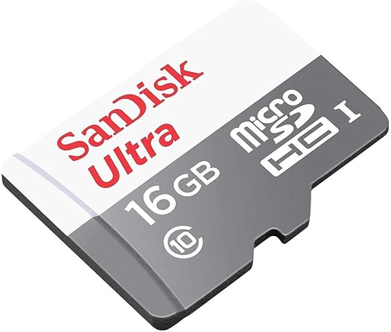 SanDisk Ultra 16 GB microSDHC Memory Card, 80MB/s UHS-I Class 10 - SDSQUNS-016G-GN3MN