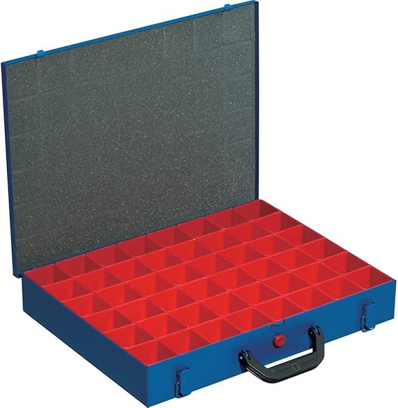 Allit Metal Hardware Box with 48-Removable Compartments - Blue