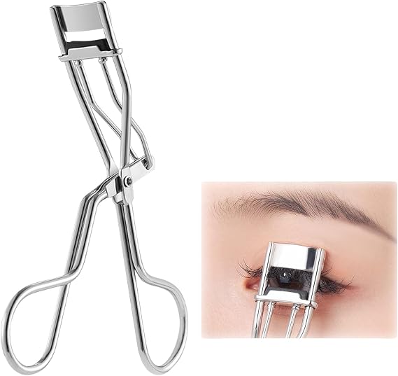 Partial Eyelash Curler, Eyelash Curler, 3 Replacement Rubber Pads, Popular, Long-Lasting Curl, Easy to Use, Portable, Durable, Stainless Steel, Women's, Silver