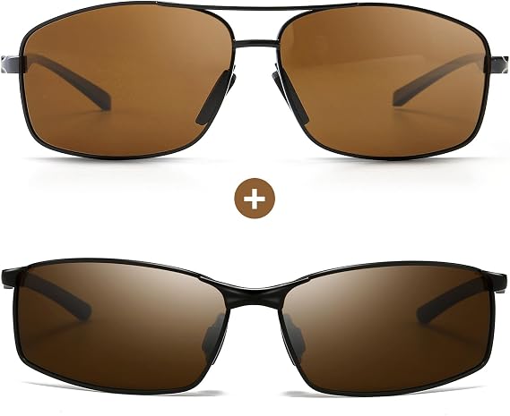 SUNGAIT Ultra Lightweight Rectangular + Slim Rectangular Sunglasses