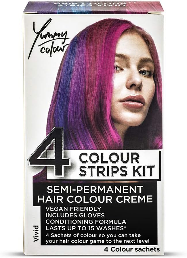 Stargazer Yummy Colour 4 Shade Semi-Permanent Hair Dye Strips Kit - Pastel