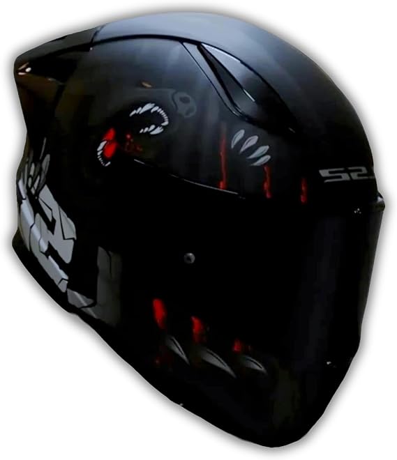 YYK LS2 RAPID 2 CLAWN Matte Black-Grey-Red Helmet – Designed for High Safety and Comfort, ECE 22.06 Certified, Lightweight and Durable