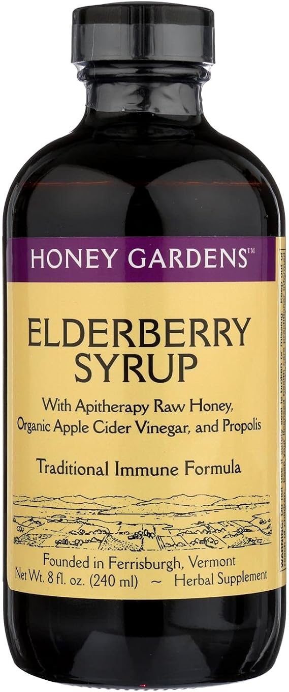 Traditional Formula Elderberry & Honey Immune Syrup Honey Gardens 8 oz Liquid
