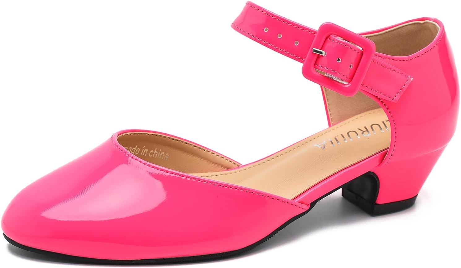LIURUIJIA Womens Closed Toe Low Heel Dress Shoes Ankle Strap DOrsay Work Office Comfortable Pumps