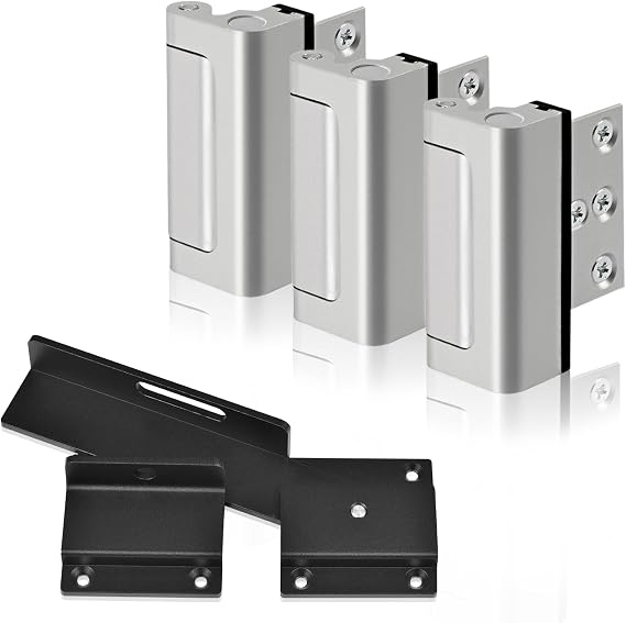 Home Security Door Reinforcement Lock Childproof, Add Security to Home, Prevent Unauthorized Entry. 7.0" Flip Gate Latch Lock with Padlock Hole, 3.5mm Aluminum Alloy Adjustable Door Latch for Fence, S
