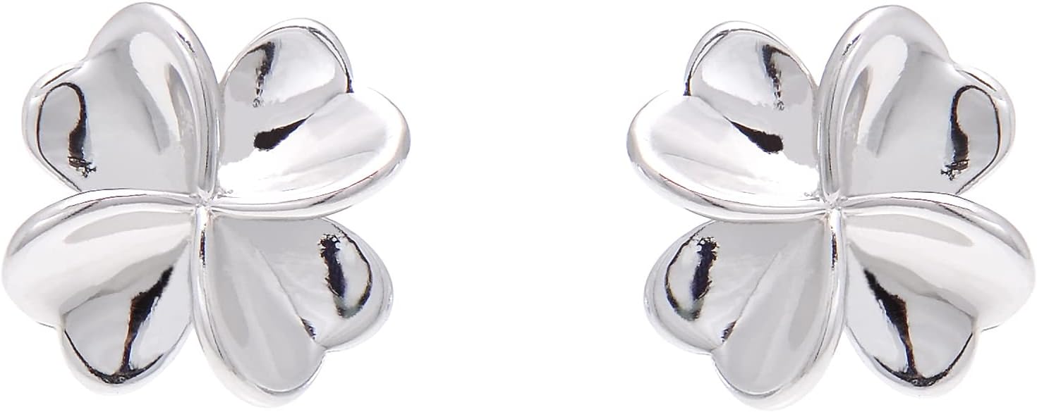 925 Sterling Silver Tiny Clover Flower Studs Earrings for Women