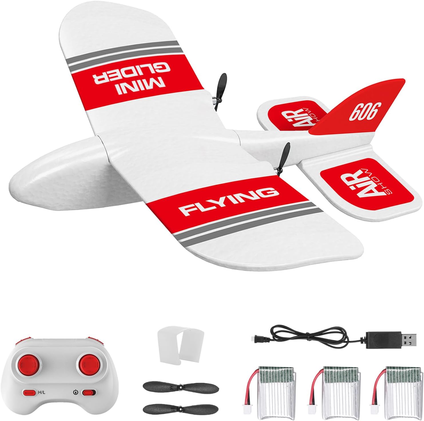 Remote Control Glider RC Air Planes 2.4GHz 2CH Fixed Wing EPP Foam Mini Glider Built-in Gyro System Mini Indoor RC Glider Airplane Model Toys for Teen and Adults Gifts KF606
