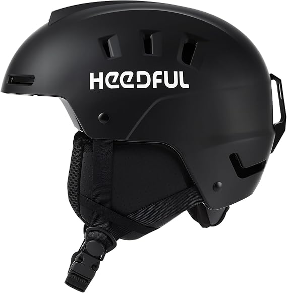 Ski Helmet, Snowboard Helmet for Men Women Adults, Impact-Resistant PC Shell & Shock-Absorbing EPS Foam, 6 Vents Adjustable Snow Sports Helmet for Youth, Lightweight & Warm (Matte Black)