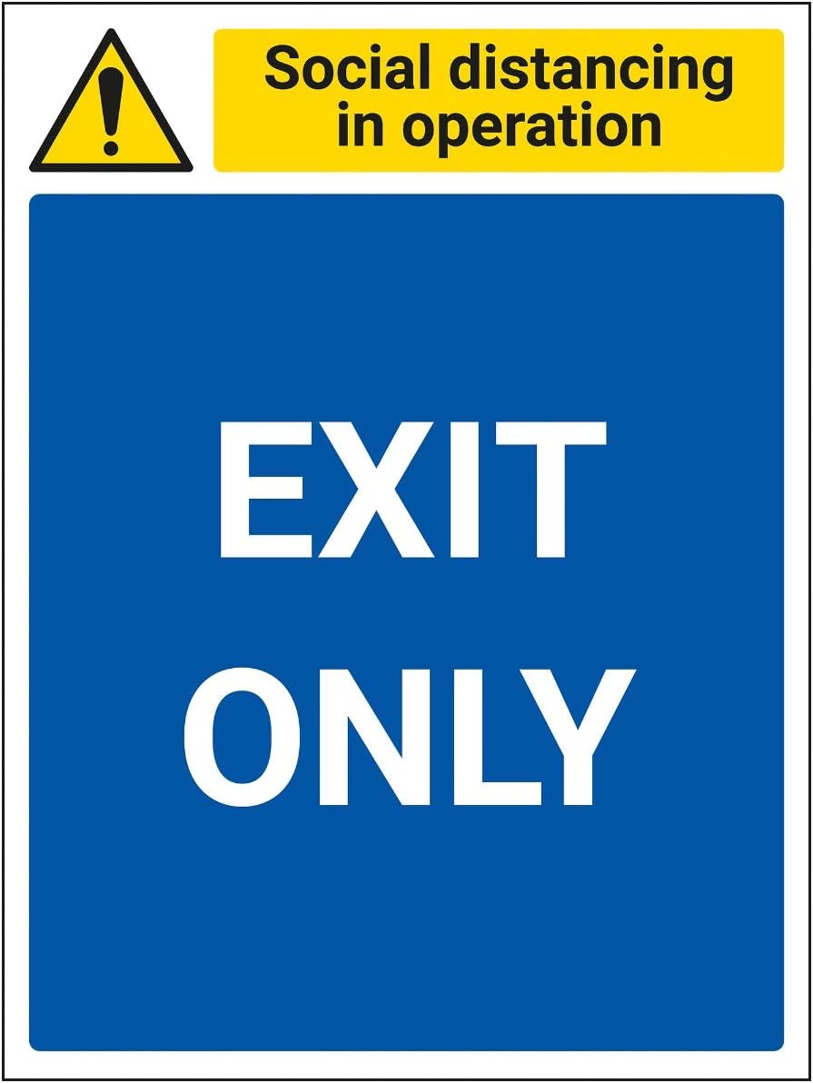 V Safety SD In Operation - Exit Only - 300mm x 400mm - 1mm Rigid Plastic
