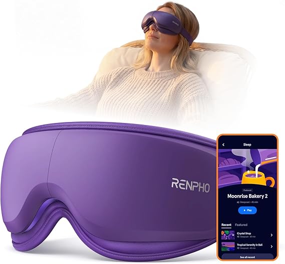 RENPHO x Headspace Eyeris Zen, Meditation Eye Massager with Heat, Portable Heated Eye Mask, Ultra-Quiet for Deeper Sleep, Ideal Gift for Fathers Day, Gifts for Him, Women, Birthday, FSA Eligible HSA
