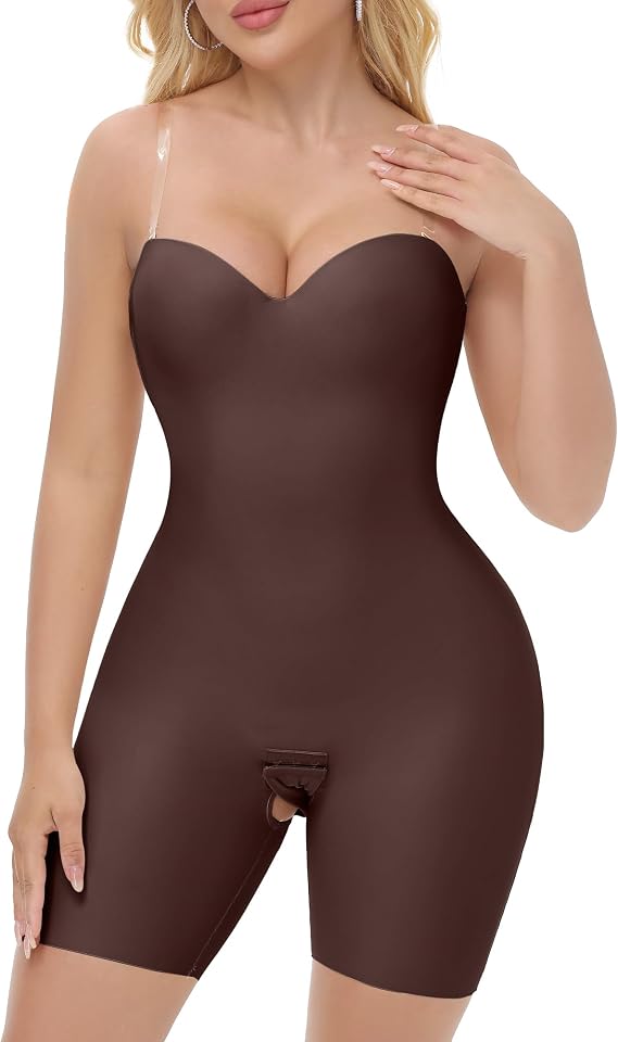 SHAPESHE Strapless Shapewear Bodysuit for Women Underwired Body Shaper | Tummy Control, Seamless, Full Body Shaper, Butt Lifter, for Low Back Dress