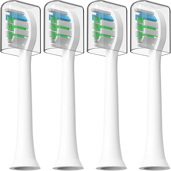 HUACO CARE Replacement Toothbrush Heads, 4 Brush Heads Compatible with H6 Plus, Dupont Bristle White
