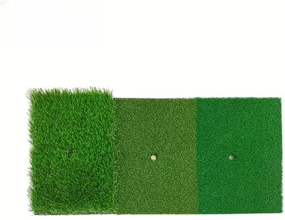 Tri-Turf Golf Hitting Mat Indoor & Outdoor Portable Driving, Chipping, Training Aids Golf Grass Mat with Rubber tee Holder