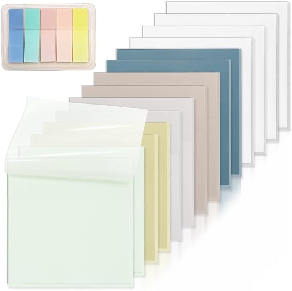 800 Sheets Transparent Sticky Notes 3" X 3" for School Office Supplies