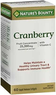 Natures Bounty Cranberry Dietary Supplement 60 Soft Gels Pack of 4