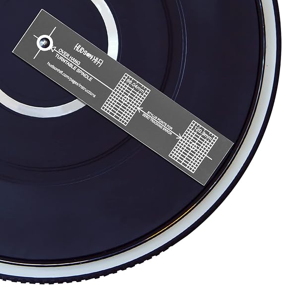 Hudson Hi-Fi Mirrored Turntable Cartridge Stylus Alignment Protractor Tool Stevenson Alignment for 1/2" Cartridges & S-Shaped Tonearms (VTA Sold Separately)