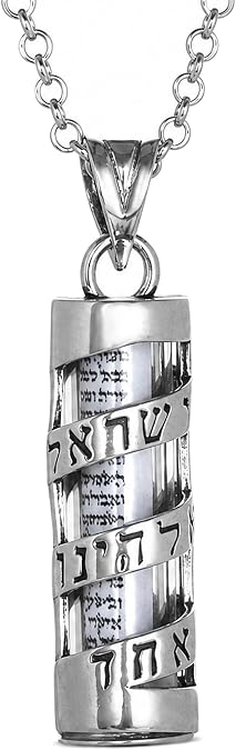 Mezuzah Hamsa Necklace Sterling Silver 925 Jewish Protection