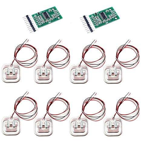 2 Sets 50kg Human Scale Load Cell Weighing Sensor Resistance Strain Half-Bridge Sensor + HX711 A/D Amplifier Weight Module DIY Kit Compatible Arduino