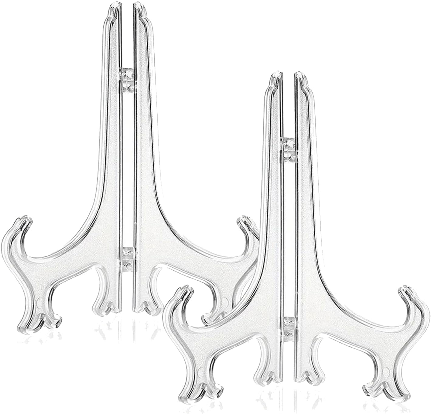 2PCS Plate Stand for Display - Plastic Easels Plate 6'' - Folding Display Stands for Plates, Pictures, Frames & Decorative Items - Ideal for Weddings, Home Décor, Birthdays & Tables