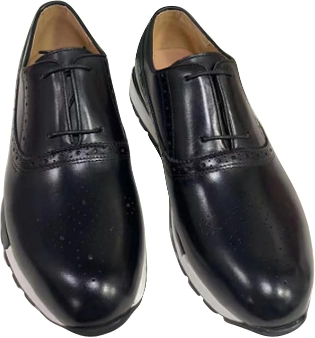 Santimon Mens Sneakers Fashion Casual Shoes Comfort Walking Shoes Modern Genunie Leather Flat Oxfords Business Casual Derby for Men