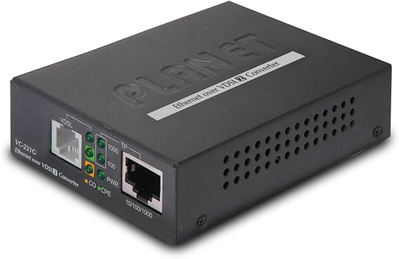 Planet VC-231G: 1-Port 10/100/1000T Ethernet to VDSL2 Converter -30a Profile w/G.vectoring, RJ11