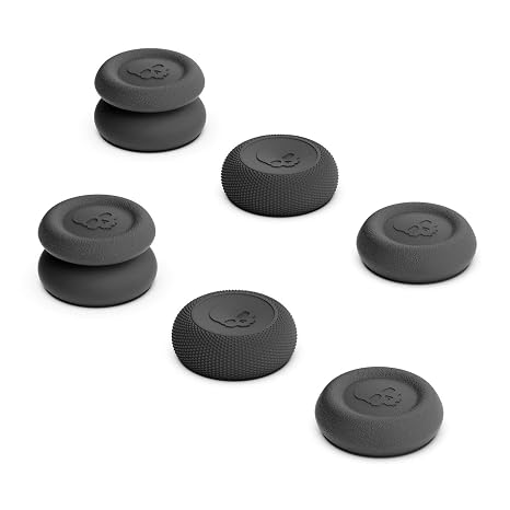 Skull & Co. Skin, CQC and FPS Thumb Grips Joystick Cap Analog Stick Cover for Xbox Controller and ROG Xbox Ally- Black, Set of 6