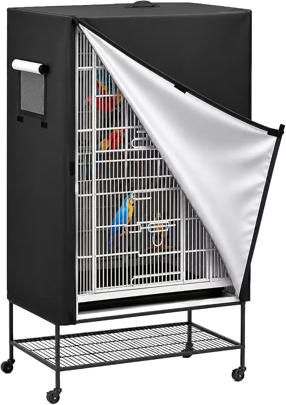600D Heavy Duty Outdoor Large Bird Cage Cover For Night, 38Lx24Wx48H Inches