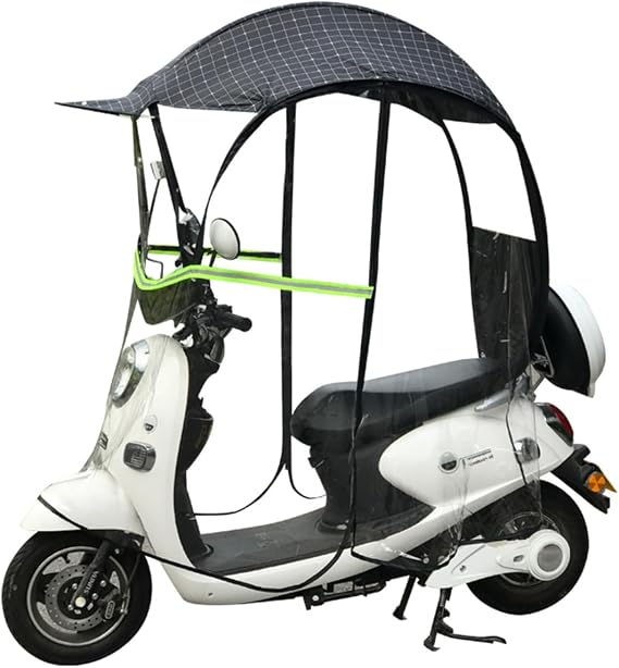 Universal Mobility Scooter Canopy, Fully Enclosed Motorcycle Sun Visor Shadow Tent, with Reflective Strips, Two-Way Zipper, for Scooter, Battery Car