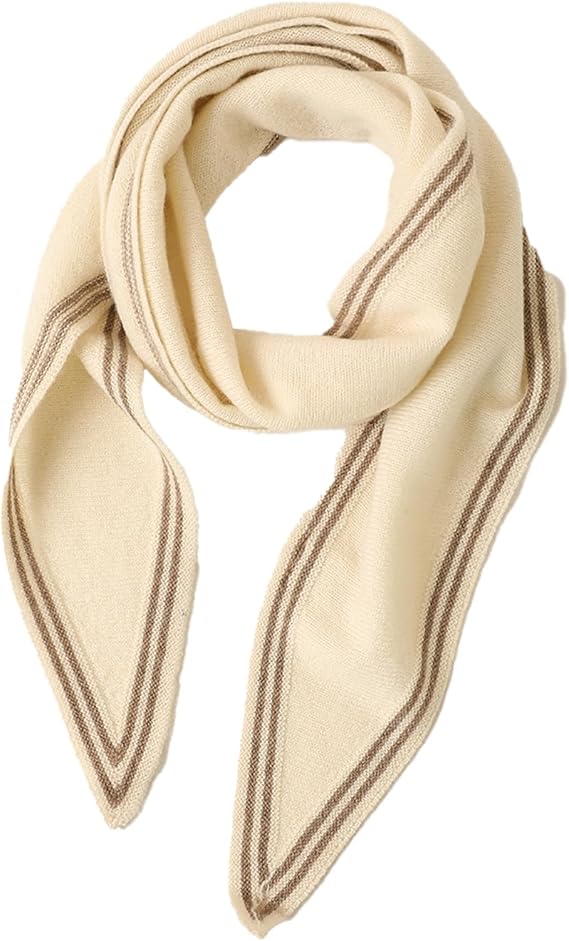 100% Cashmere Triangle Scarf, Diamond-shaped Small Scarf for Women, 49''x12'' Lightweight Fashion Neck Scarves